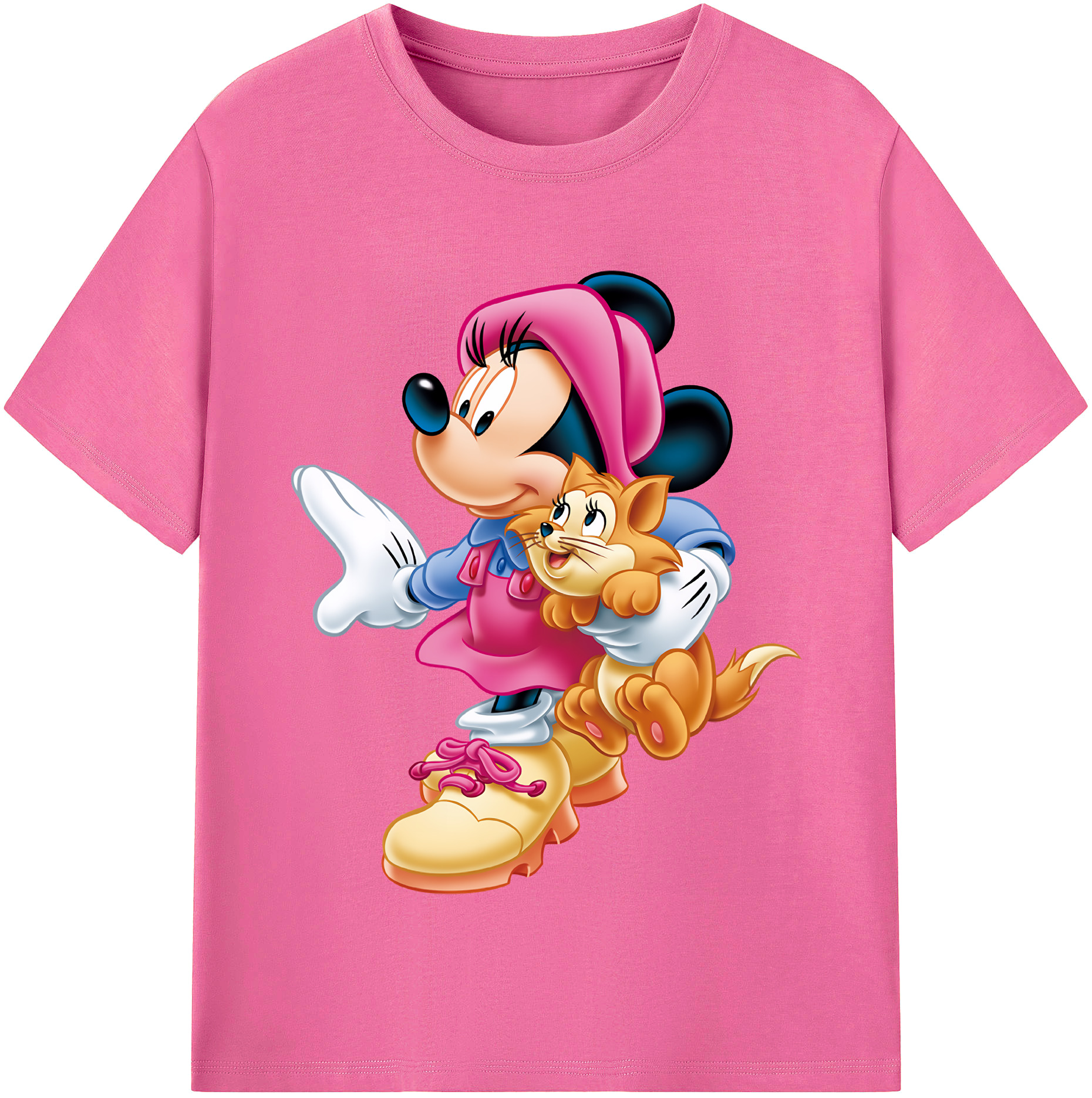 ミッキーマウス Mickey Mouse レディースカジュアルプリントTシャツ（綿100％）
